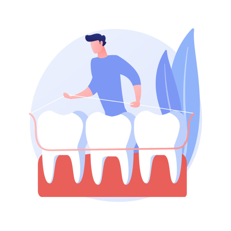 Dental tooth plate abstract concept vector illustration